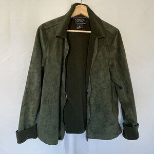 Coaco New York Dark Olive Green Womens Jacket Size S Zip-Up vintage chic comfort